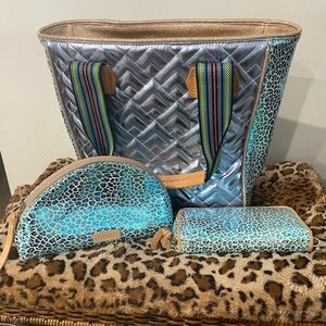 Consuela Kat Tote, with slim wallet and cosmetic bag